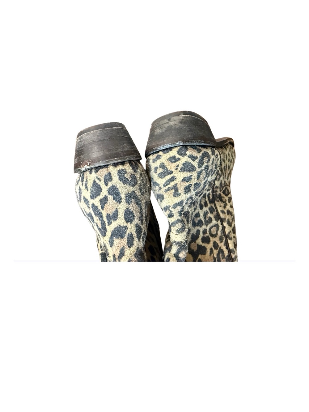 Leopard Print Women's Western Boots by Pecos Bill -Tan Black -Size 8 - Picture 9 of 12
